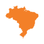 Silhueta laranja do Brasil centralizada em um fundo cinza claro, refletindo a clareza e a precisão valorizadas pela Tecnogera.